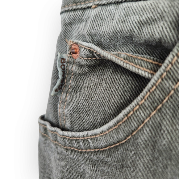 Vintage 80s Bongo High Waisted Army Green Tapered Leg Jeans 27 - Picture 4 of 10